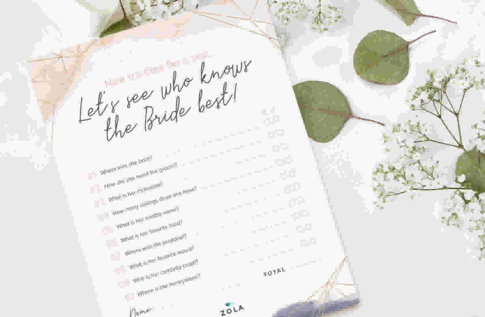 57 Free Bridal Shower Printables To Celebrate The Bride Zola