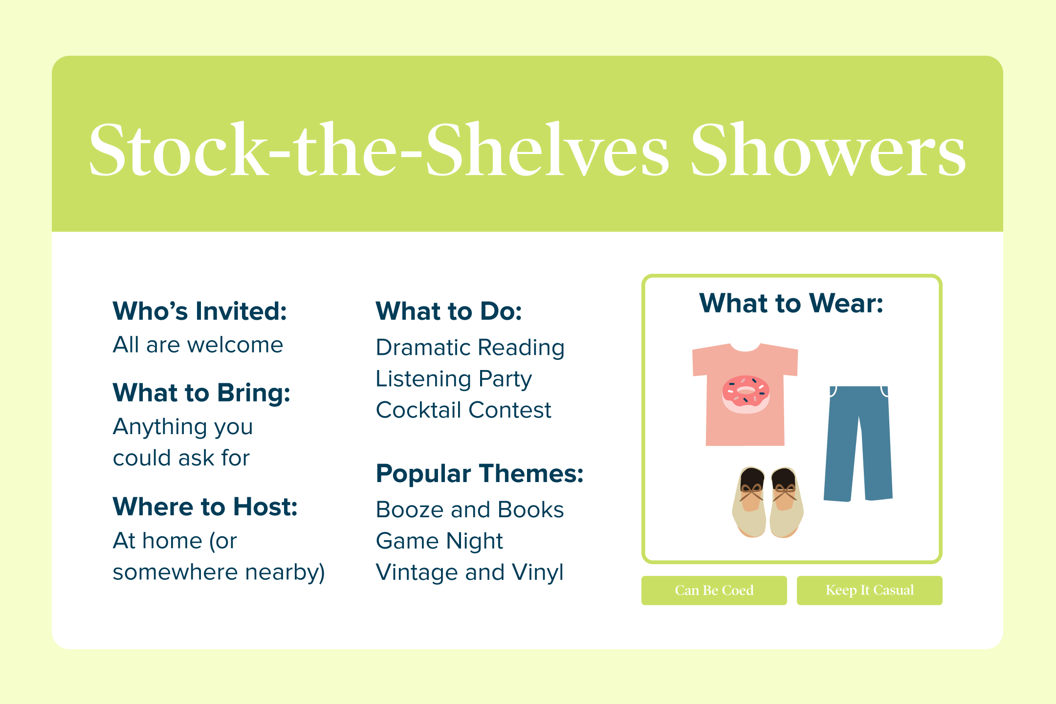 Zola Wedding Shower Styles - Stock-the-Shelves Showers