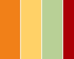 Color-Swatches -Pumpkin-Yellow-Sage-Red