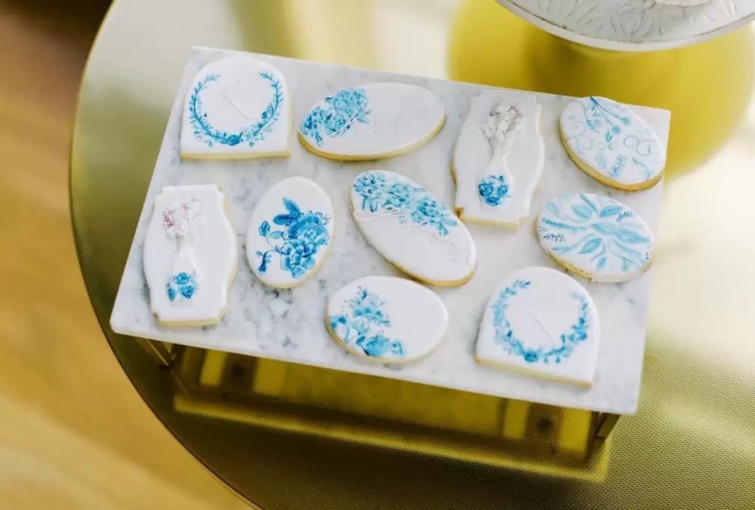 Blue and White Cookies