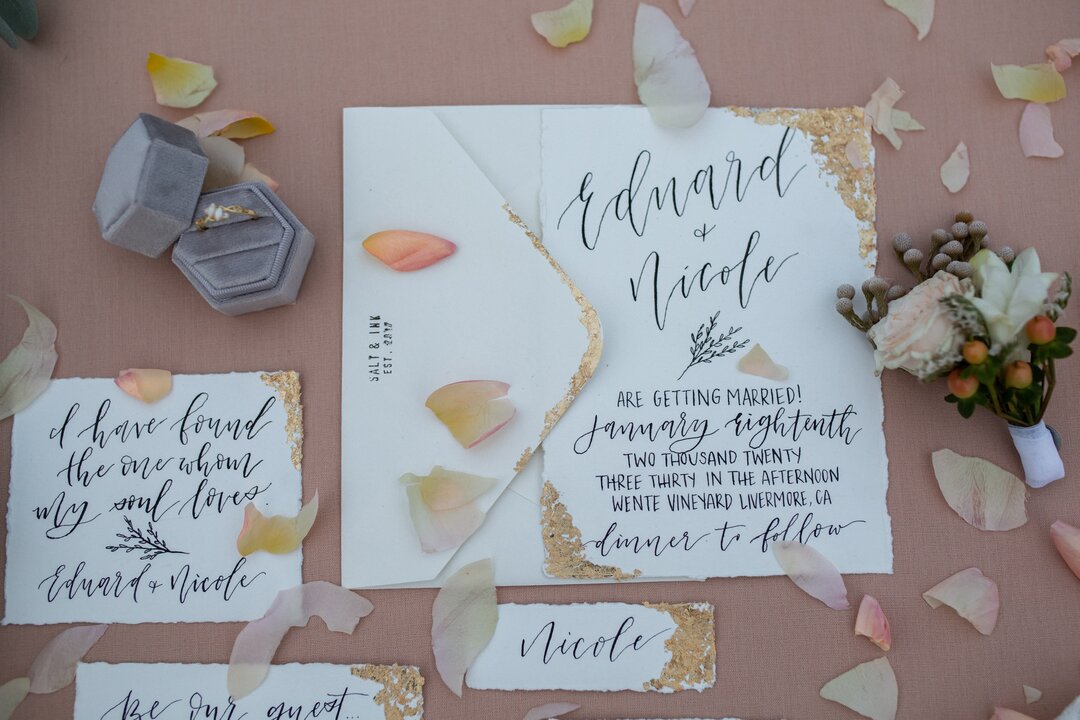 invitation on table