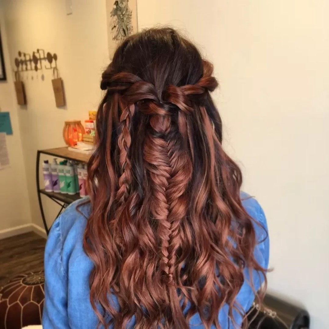 Fishtail Braid Half Up Half Down