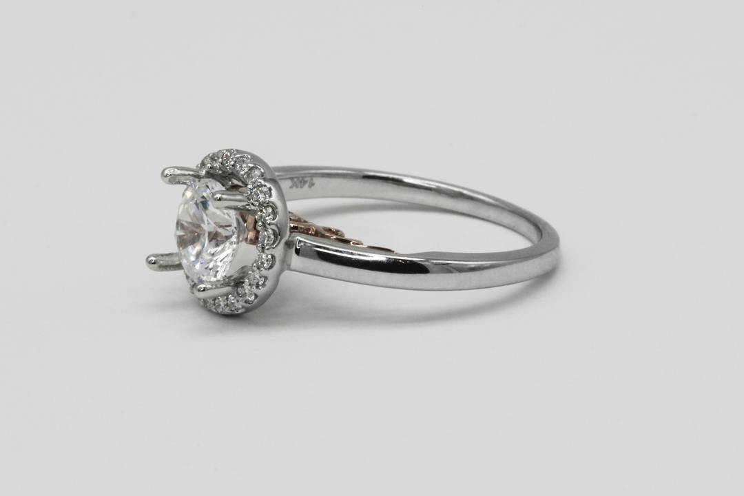 silver wedding ring setting