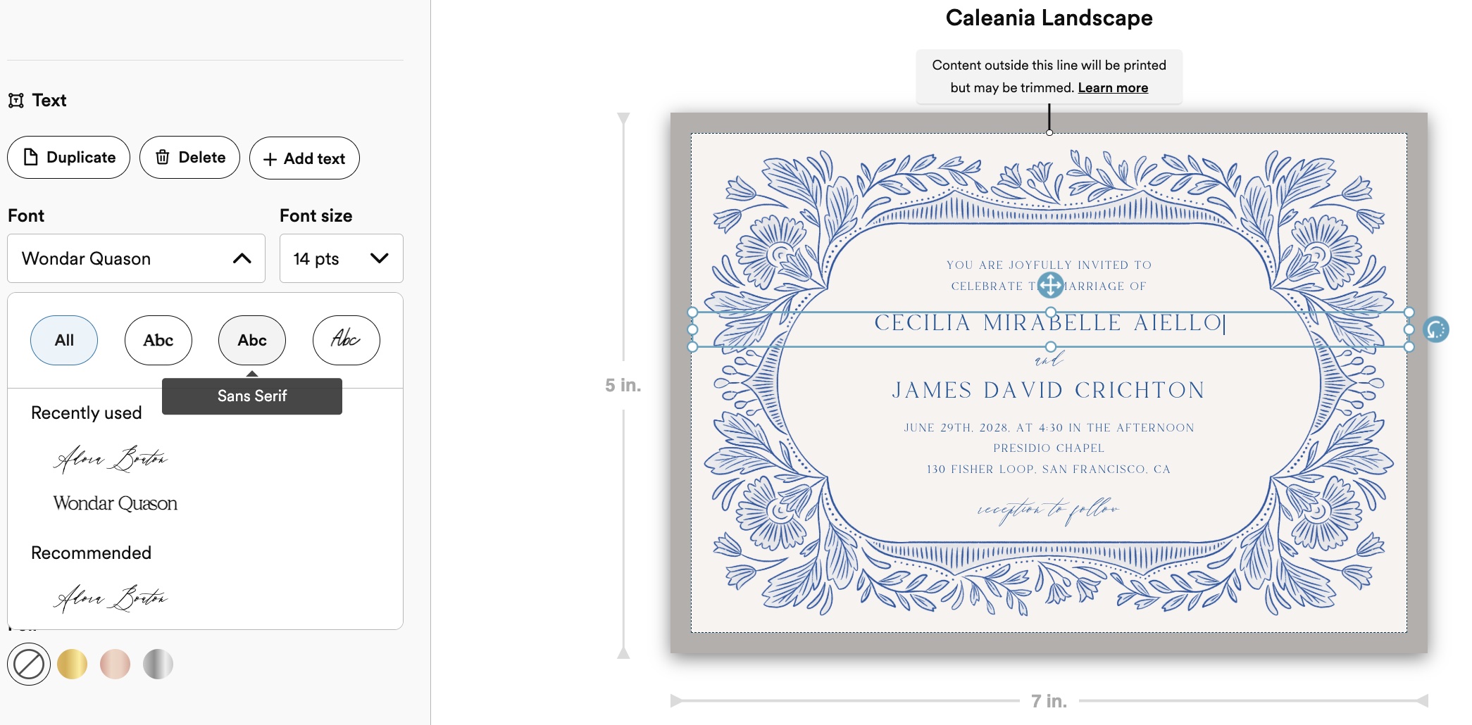 Zola Invitation Font for Wedding Theme