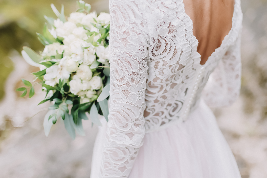 Retro Wedding Dresses Princess High Collar Half Sleeve Floor Length Tulle Traditional  Bridal Gowns – Dbrbridal