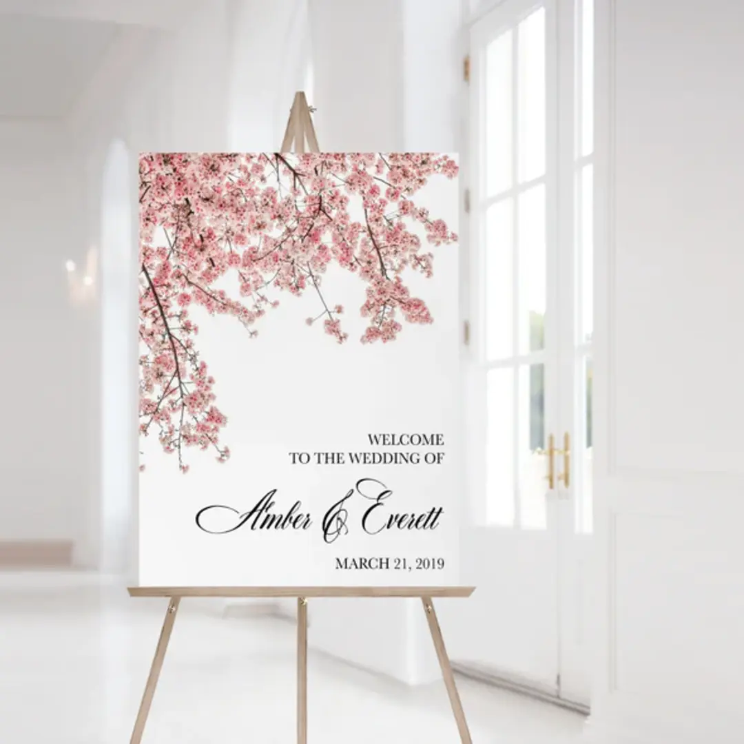 cherry blossom welcome sign 590x