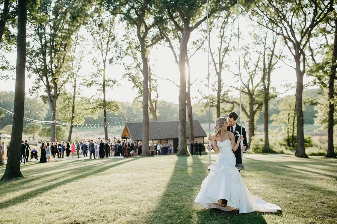 Outdoor Wedding Venue with Bride Groom