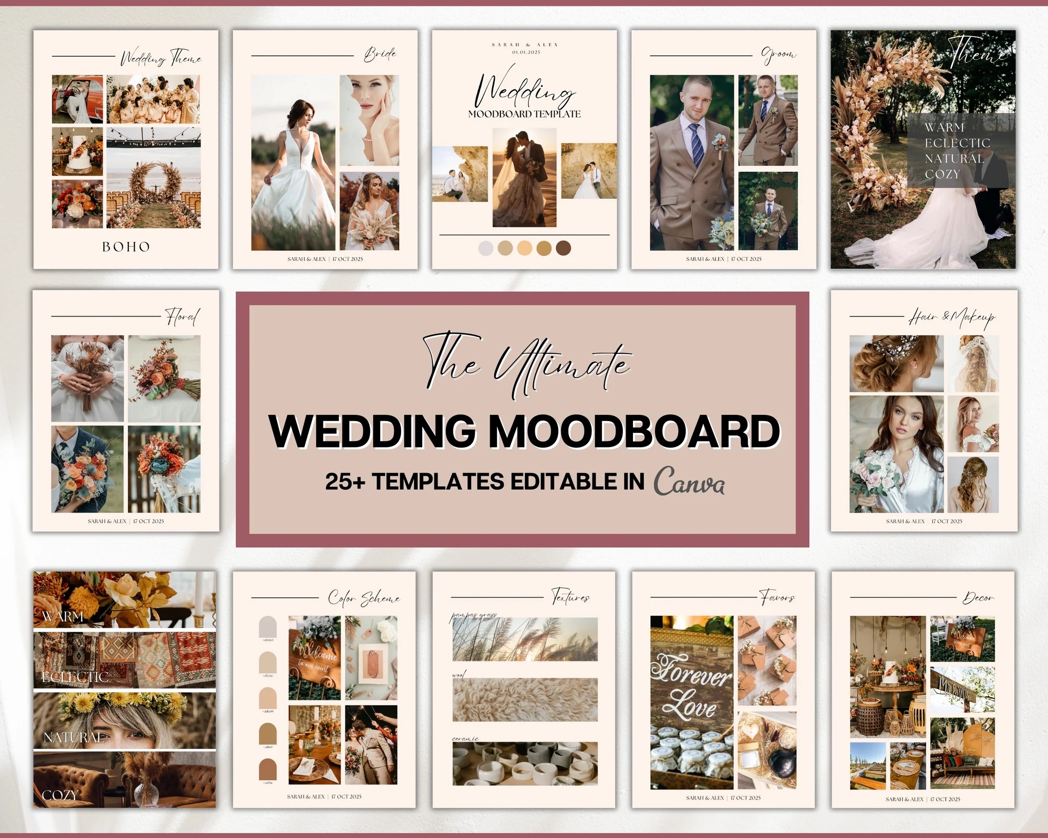 Editable Template in Canva Wedding Mood Board