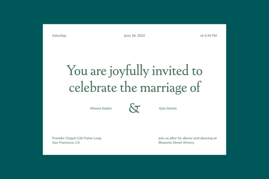 formal dinner party invitation wording