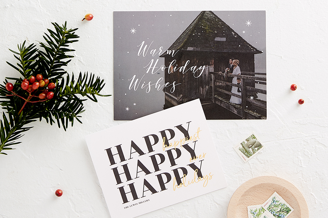 zola holiday cards for newlywed holidays
