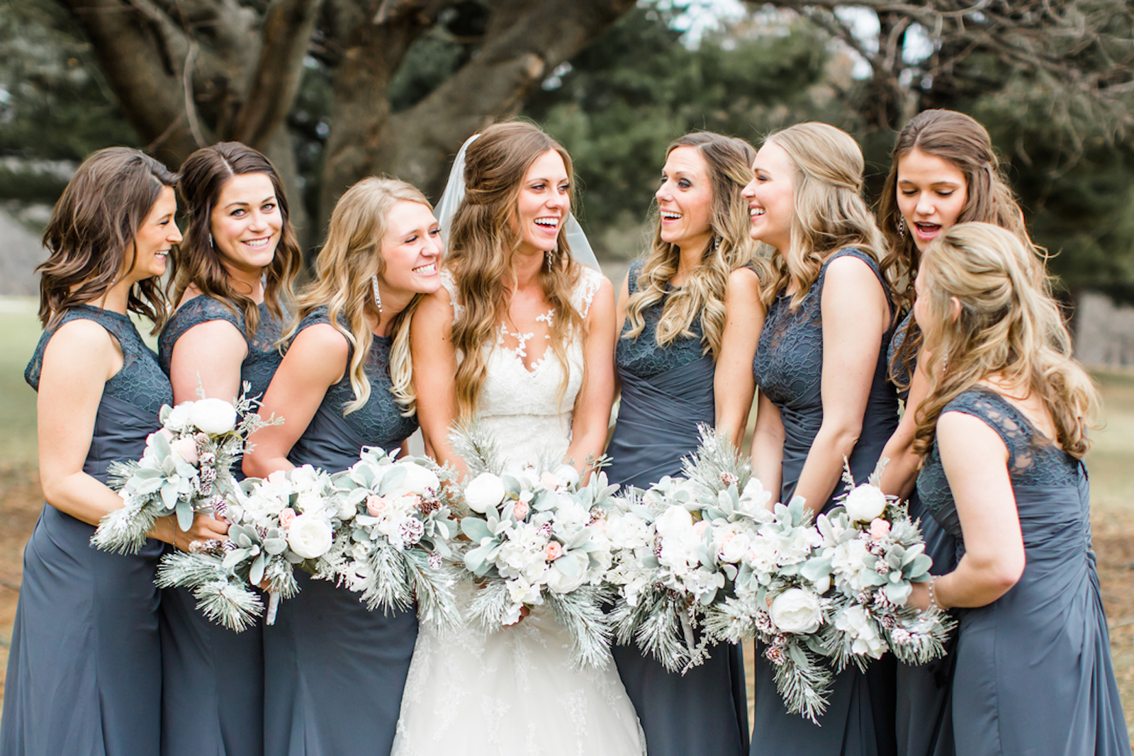 brides and their bridesmaids