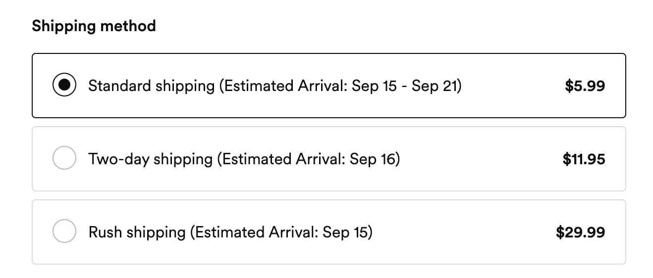 Shipping method