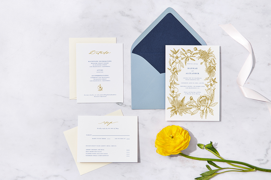 Dusty Blue Romantic Wedding Invitation Suite — Wedding Invitations +  Stationery - Funky Olive Design