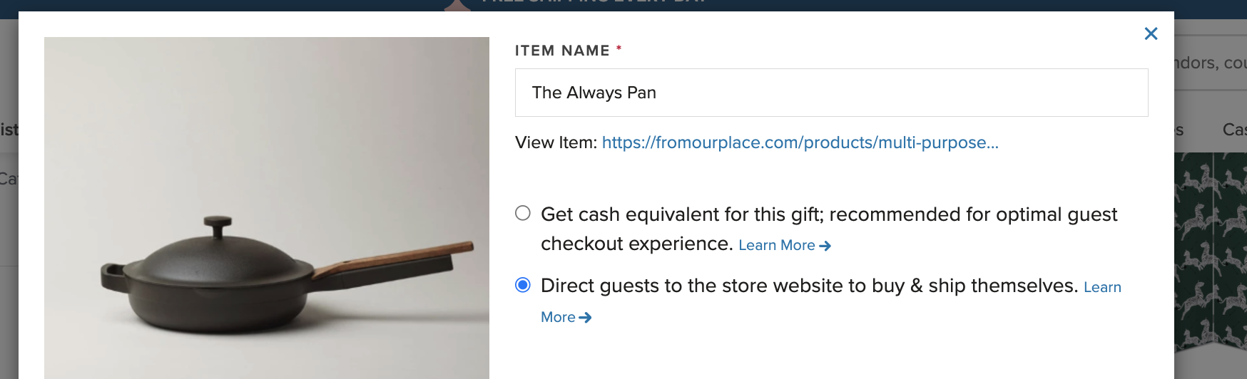 How can I add individual items from another store to my Zola registry?