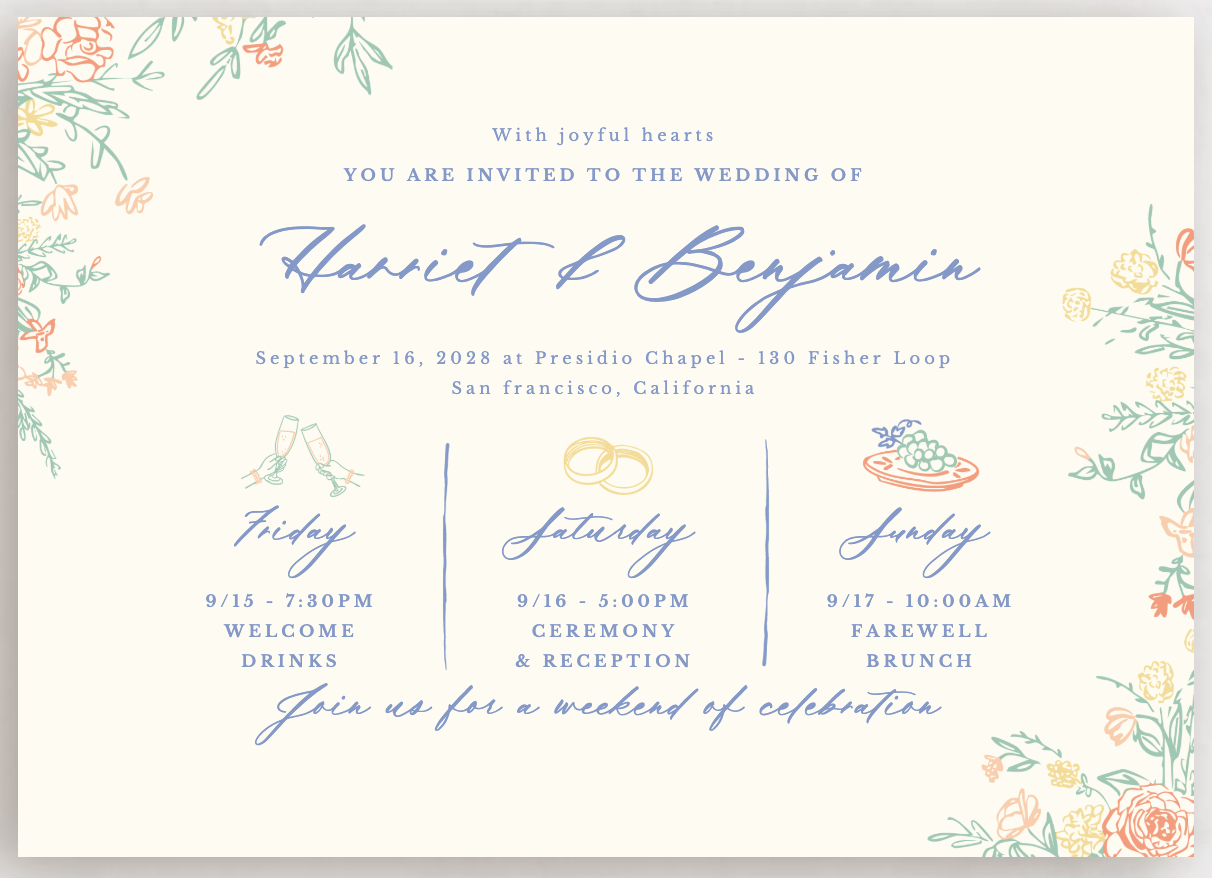 Garden Themed Wedding Invitation
