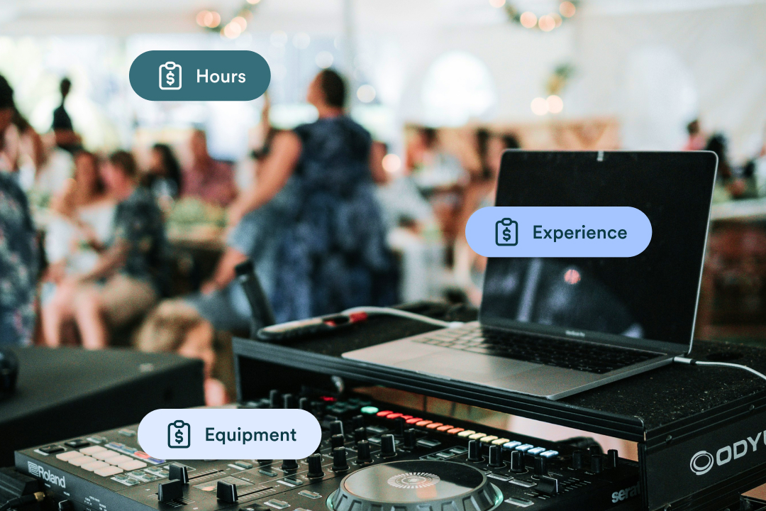 Dj equipment at wedding