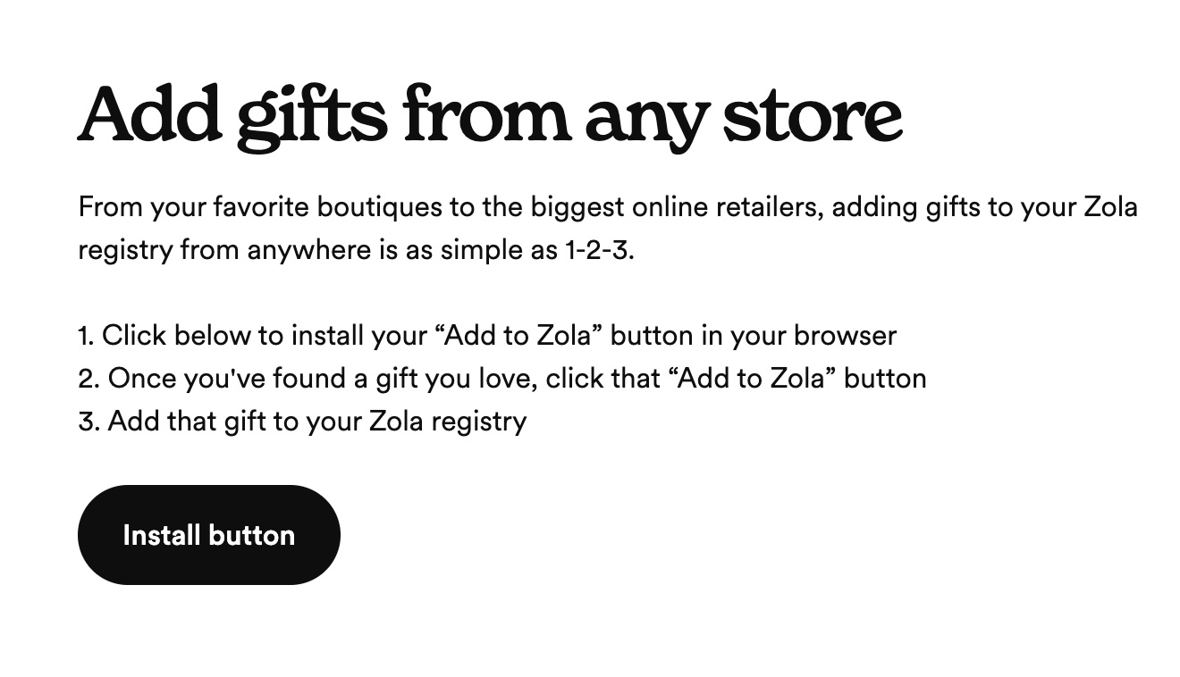 add zola button photo