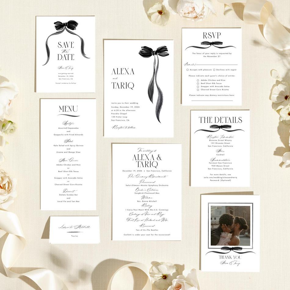 Zola Classic Formal Elegant Theme Wedding Invitation