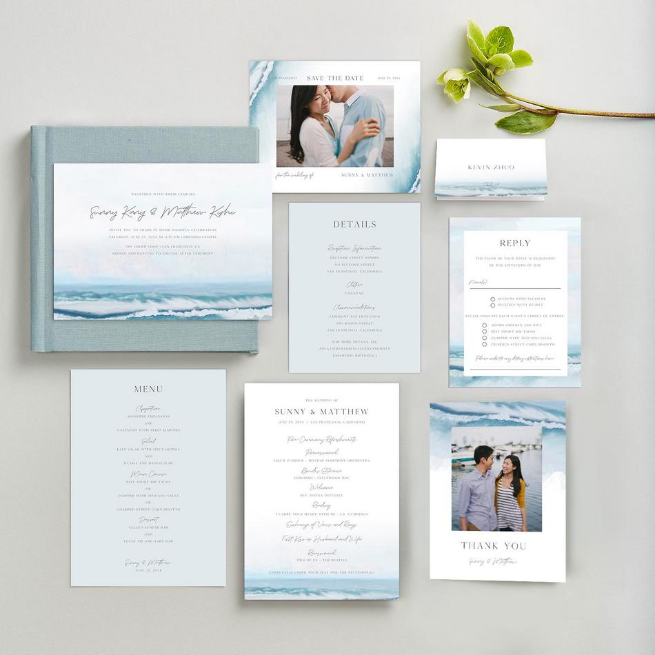 Beach Themed Wedding Invitation Suite