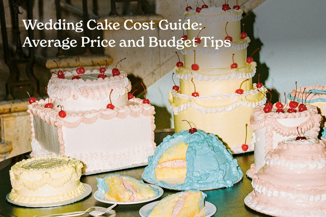 Photo of various colorful vintage wedding cakes