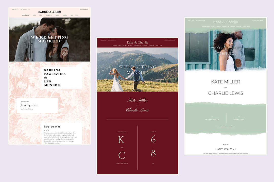 Wedding Website Design Idea