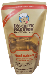 Woof Raisers dog treat package\n\t\t\t - front view