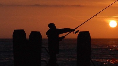 Illustration of fishing in Aberystwyth