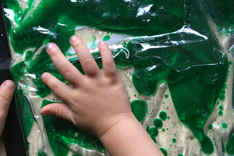 Oil and Water Sensory Bags