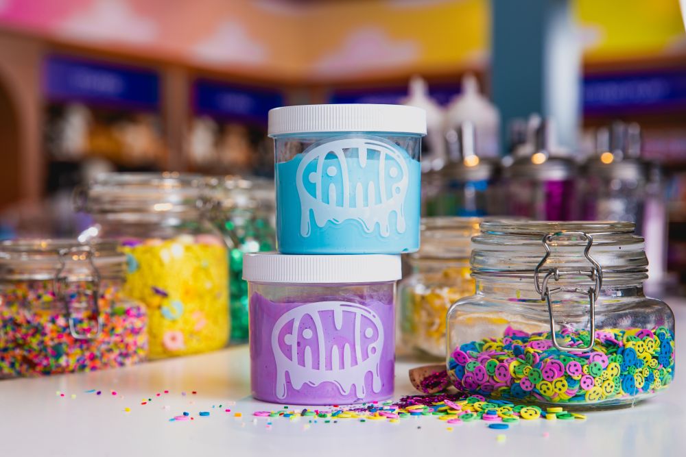 Jar of custom CAMP Slime to take home
