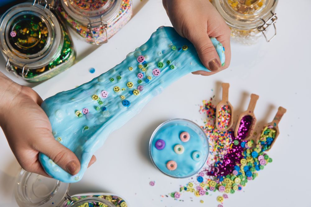 Overhead of custom CAMP slime at the Slime Bar with customized mix ins.