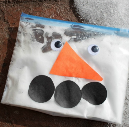 Snowman-In-A-Bag-Kids-Craft-using-shaving-cream
