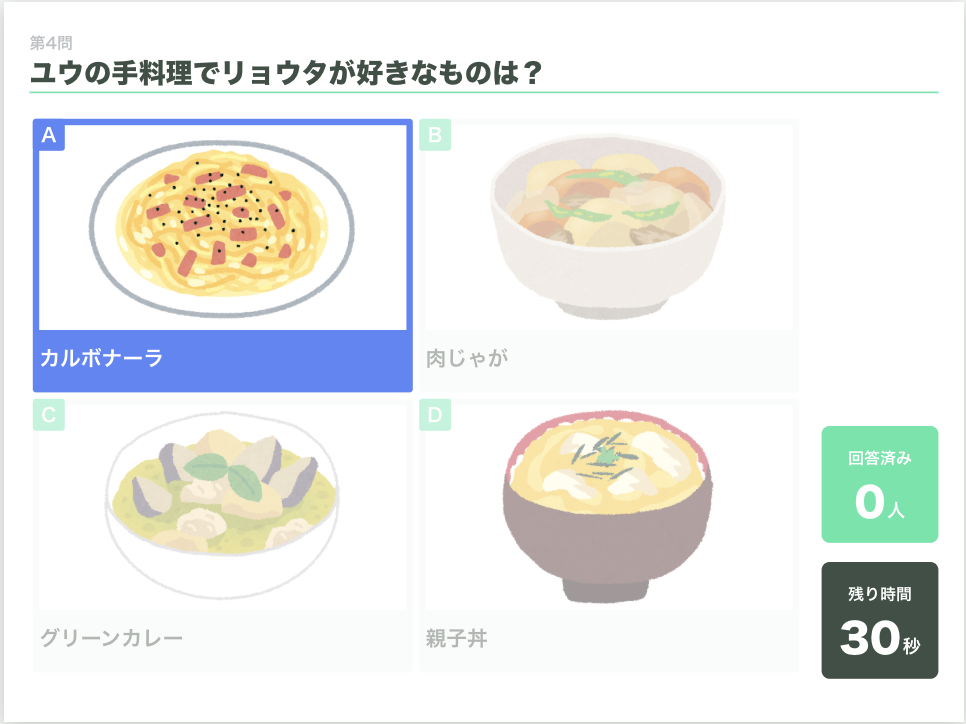 四択クイズの例