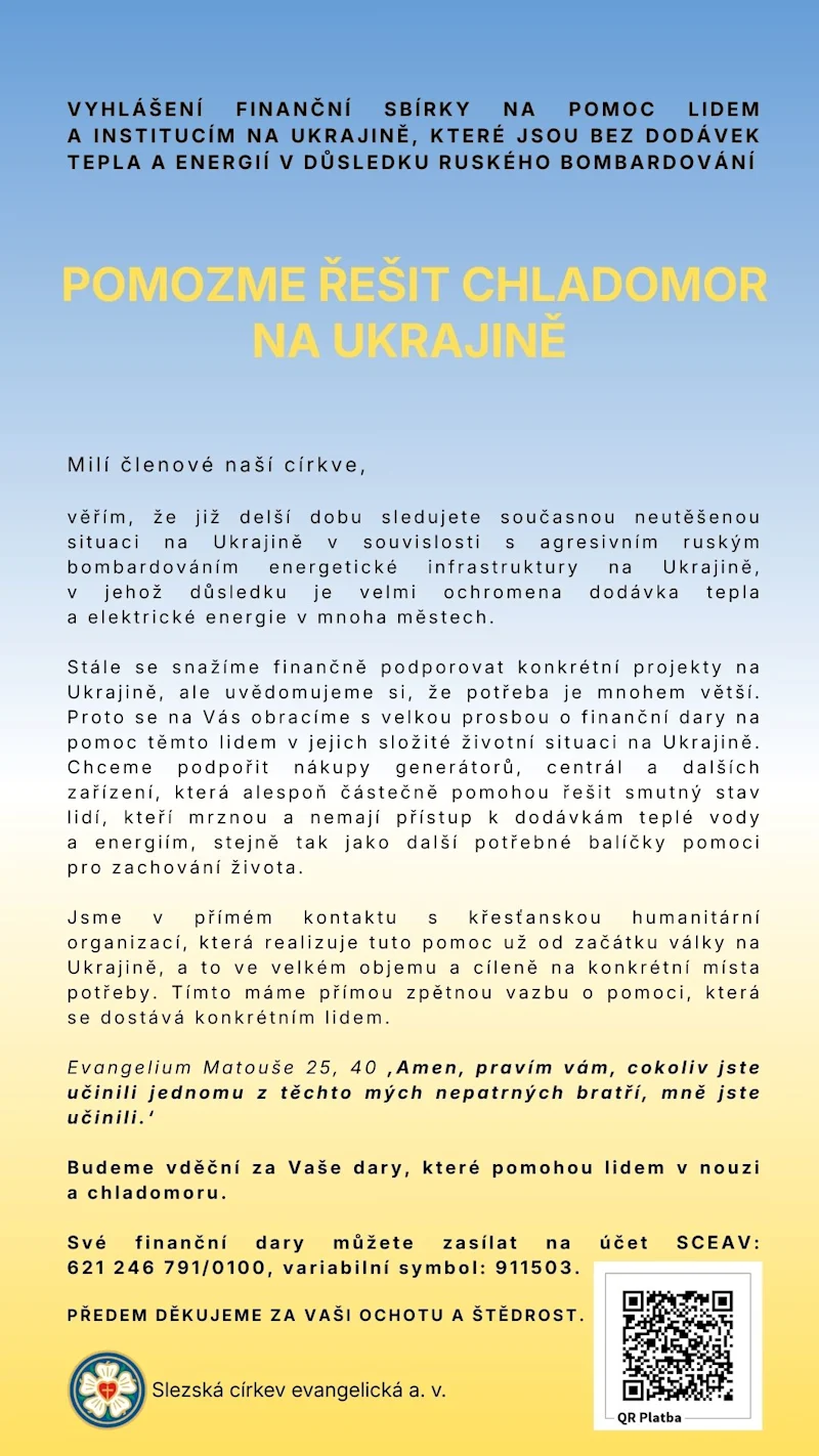Pomozme řešit chladomor na Ukrajině
