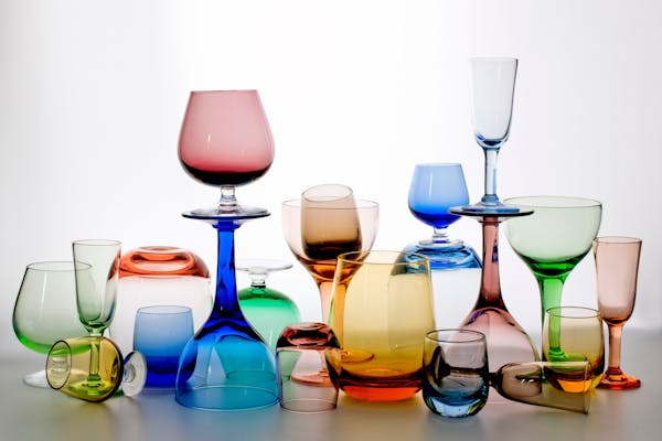 Pretty colorful stemware