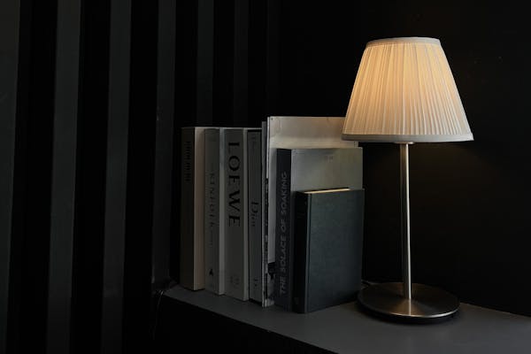 Nice lamp on a coffee table