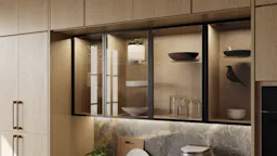 Luxe Desert Oak - FAB017 glass doors (1)