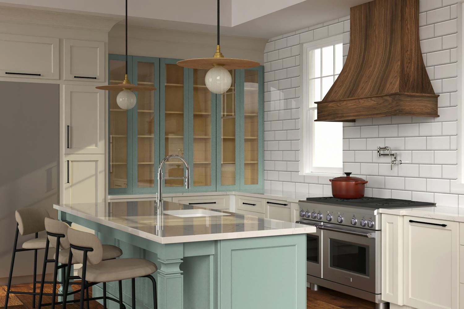 Two tone kitchen island