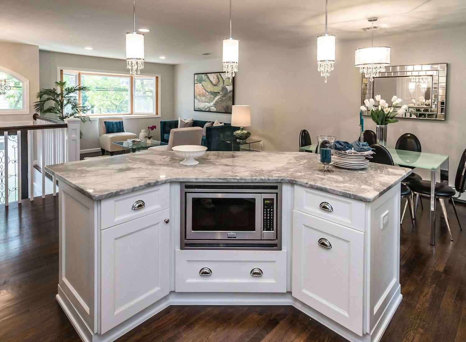 Odd shaped kitchen island