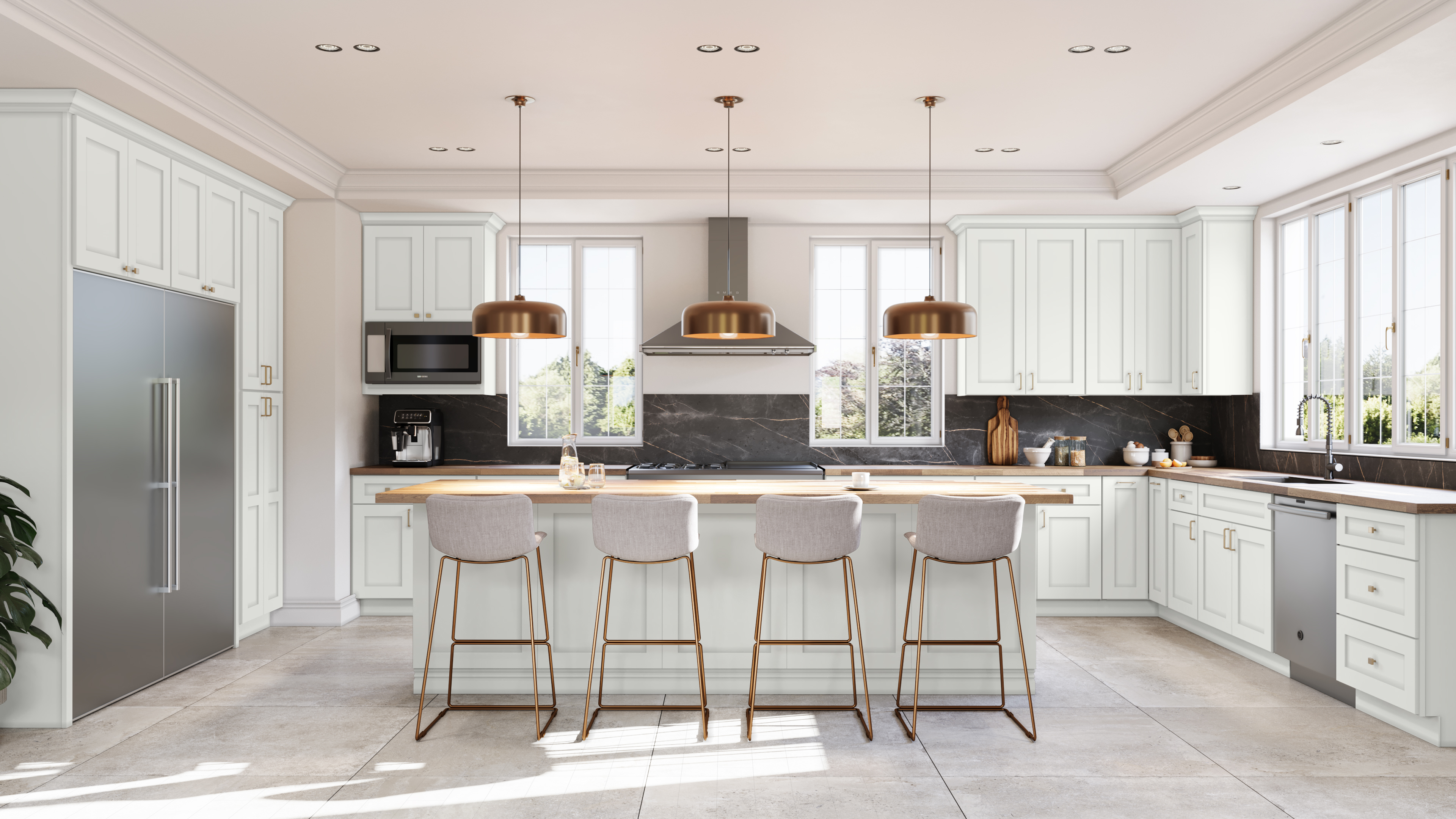 White shaker cabinetry