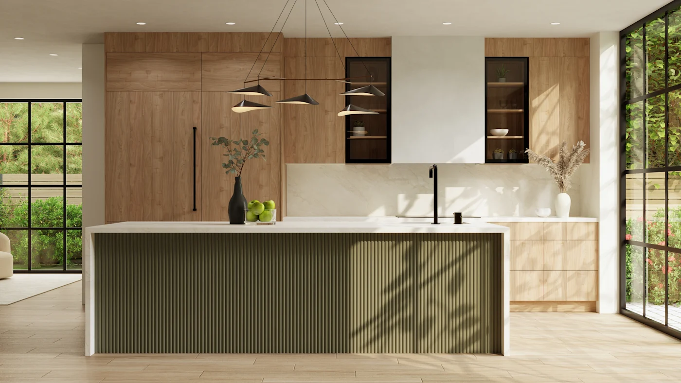 Illume I Catalina Nocce 1 I Forest Green Reeded Panel view1