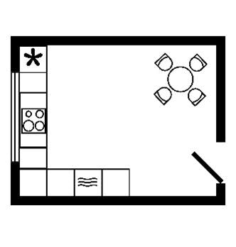 L-shaped kitchen layout
