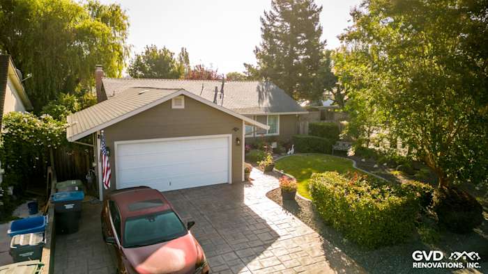Home exterior transformation featuring Timber Bark HardiePlank siding and Cobble Stone trim in Rohnert Park, CA