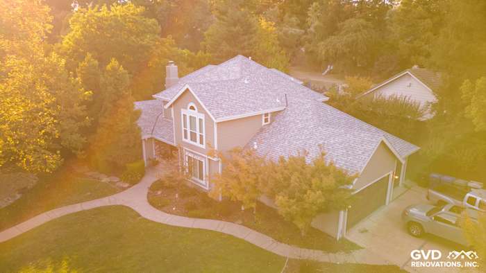 Home exterior featuring James Hardie Monterey Taupe siding and Arctic White trim in Fair Oaks, CA