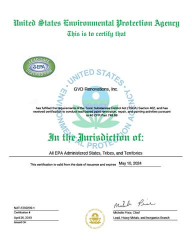 EPA Lead Safe Certified Renovator