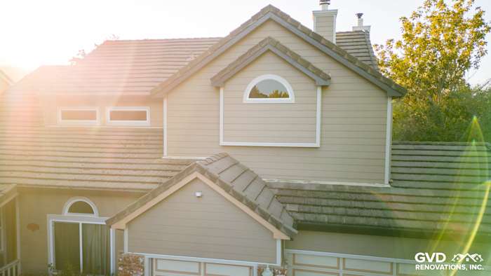 Newly installed James Hardie Cedarmill siding and Alside windows on Sonoma home exterior