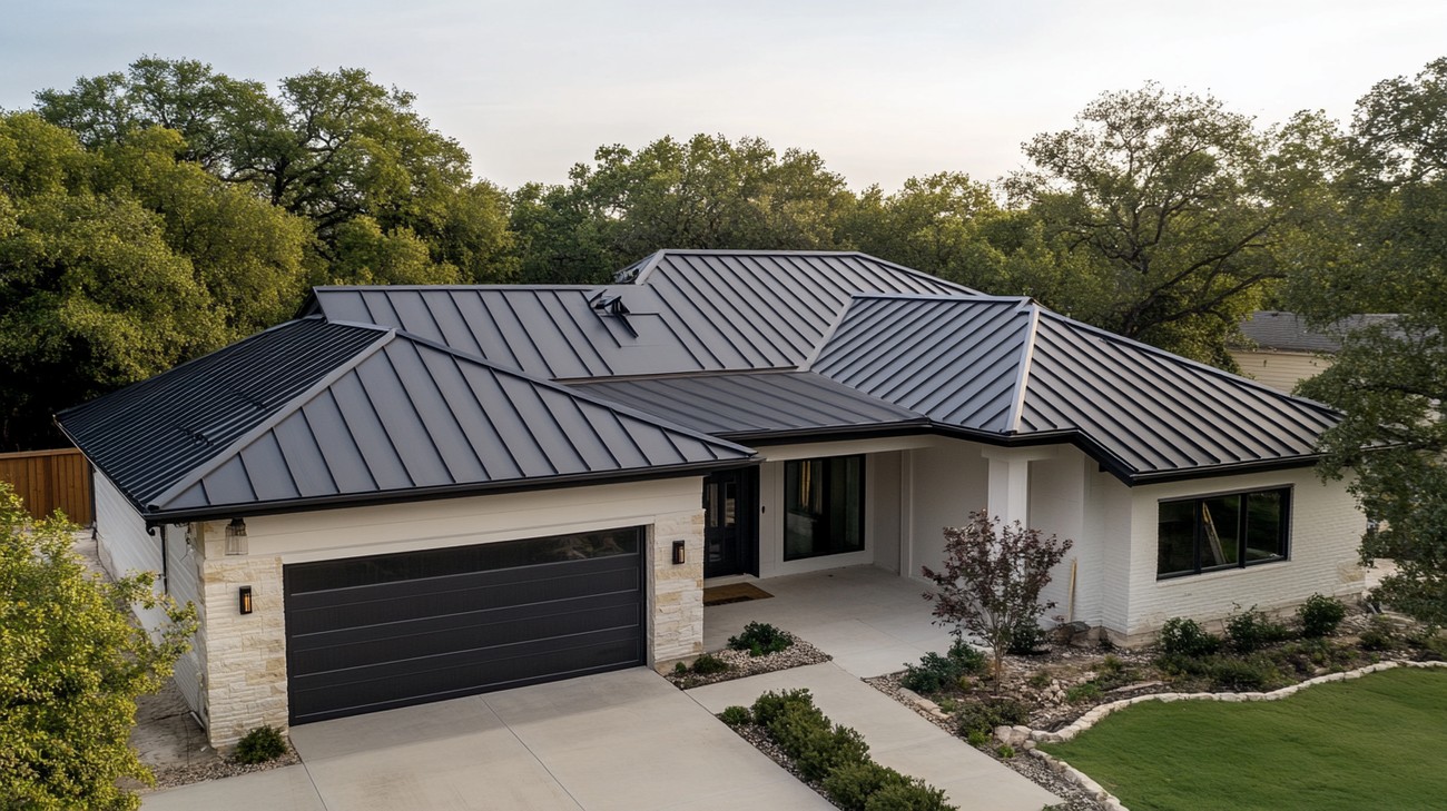 installing metal roofing photo