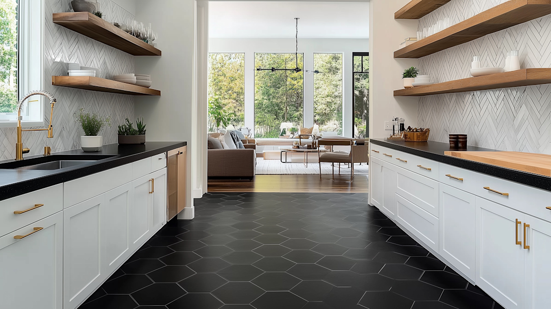 Black Hexagon Tile Trends and Design Ideas
