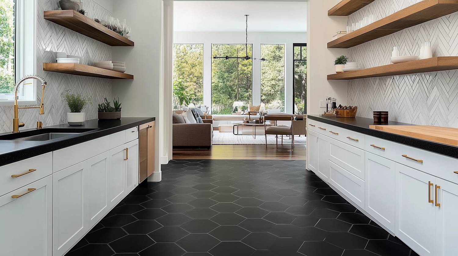 Black Hexagon Tile Trends and Design Ideas
