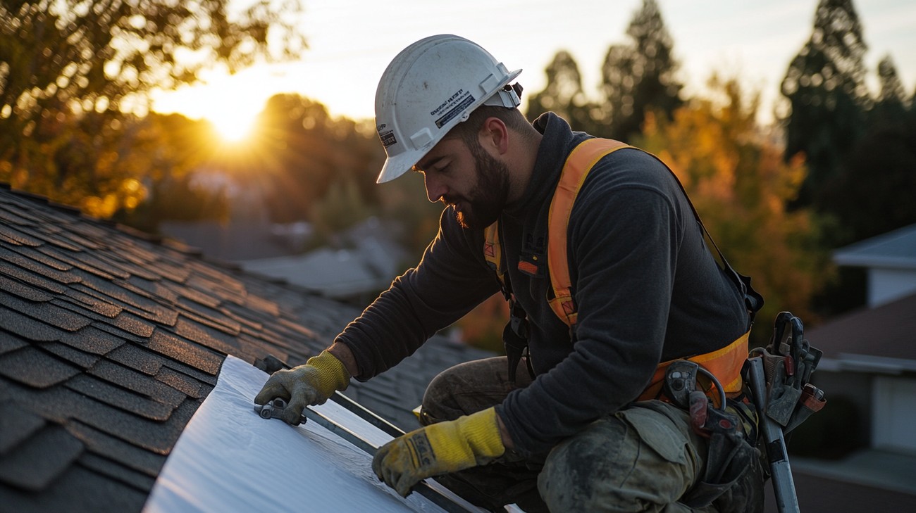 How to Tarp a Roof photo