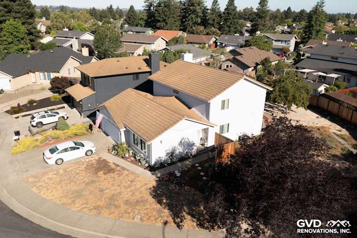 Home exterior showcasing new siding and windows, enhancing curb appeal in Petaluma, CA